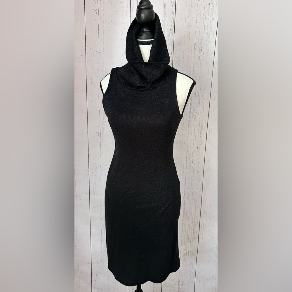 Jodi Kristopher Sleeveless Black Sparkle Dress Size S